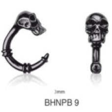 Roztahovák z chirurgické oceli lebka černá TBHNPB9