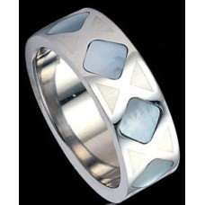 Prsten chirurgická ocel s perletí RSSH01l