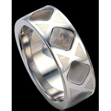 Prsten chirurgická ocel s perletí RSSH01d