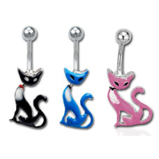Piercing do pupíku kočka TBCT1