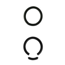 Piercing kroužek segment černá chirurgická ocel HWRSGT