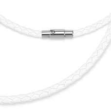 Kožené bílé lanko HWSN9027WH