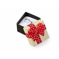 Dárková krabička papírová červená mašle