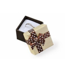 Dárková krabička papírová hnědá mašle 