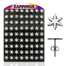 Naušnice pecky chirurgická ocel vločka ABRSER7