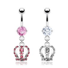 Piercing do pupíku královská koruna HWNSQ3622