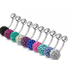 Piercing banánek chirurgická ocel se Swarovski krystalky PBFDBLY01