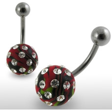 Piercing do pupíku fimo s krystalky PBFDBLY610