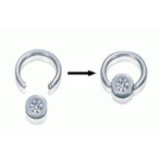 Piercing kroužek chirurgická ocel s kamínkem JCS5