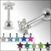 Piercing do jazyku činka se Swarovski krystalky hvězda PBFDTN02