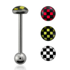 Piercing do jazyku činka šachovnice ABBFCHE