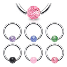 Piercing kroužek chirurgická ocel s UV kuličkou HWRL2