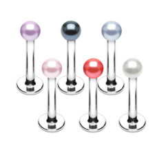 Piercing labret chirurgická ocel s perličkou HWLSQ2522