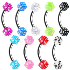 Piercing obočovka chirurgická ocel UV Kostky HWCA11