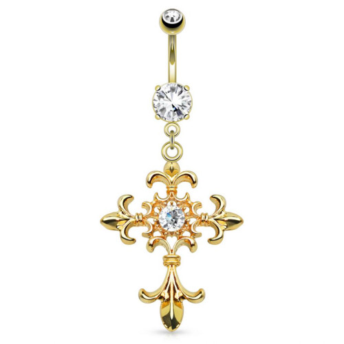 Piercing do pupíku kříž HWGDPN14461