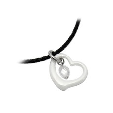 Přívěsek chirurgická ocel srdce TPSM003white