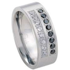 Prsten chirurgická ocel se zirkony TRSCL14