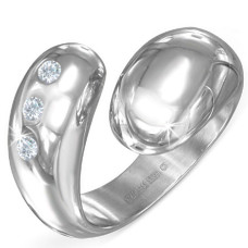 Prsten chirurgická ocel se zirkony LRAH104