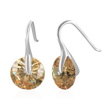 Naušnice chirurgická ocel s champagne kamenem LOEM252