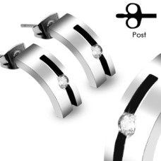 Naušnice  chirurgická ocel s kamínkem HWSSE003