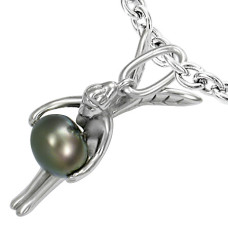 Přívěsek chirurgická ocel víla s perlou LUPM124