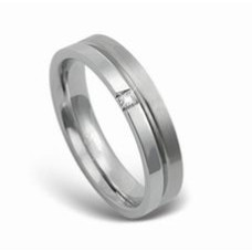 Prsten chirurgická ocel s briliantem TRSDM31