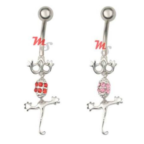 Piercing banánek chirurgická ocel tančící ještěrka MSV1002