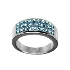 Prsten RSSW04 aqua s krystaly Swarovski Elements