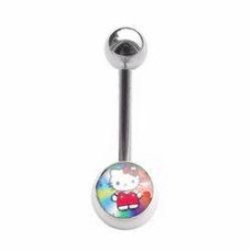 Piercing do pupíku - banánek kočička Hello Kitty