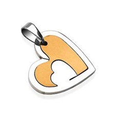 Ocelový přívěšek - srdce zlaté