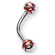 Piercing do obočí s proužky