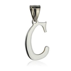 Ocelový přívěšek - písmeno - iniciála C