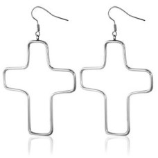 Ocelové náušnice kříže