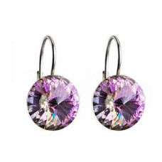 Stříbrné náušnice s krystaly Crystals from Swarovski® Vitrail Light