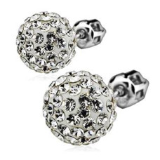 Stříbrné náušnice kuličkys krystaly Crystals from Swarovski® Crystal