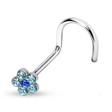 Zahnutý piercing do nosu  - kytička