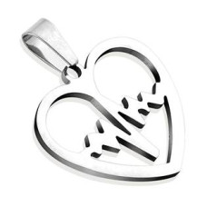 Ocelový přívěšek - srdce heart beat