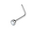 Zahnutý piercing do nosu s kamínkem