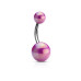 Piercing do pupíku - banánek metalické barvy
