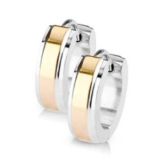 Ocelové náušnice - kroužky zlacené