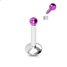 Piercing do brady, fialová kulička