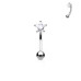Piercing do obočí - zirkon, čirá barva