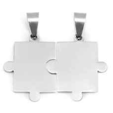 Ocelový přívěsek - destička puzzle celé