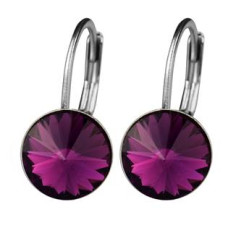 Ocelové náušnice s krystaly Swarovski® AMETHYST