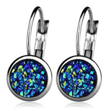 Ocelové náušnice, BLUE GREEN