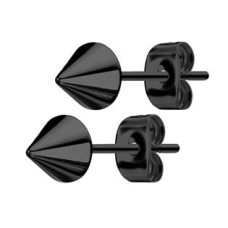 Ocelové náušnice - špičky černé