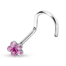 Zahnutý piercing do nosu  - kytička