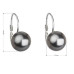 Stříbrné náušnice s perlou Crystals from Swarovski® Grey