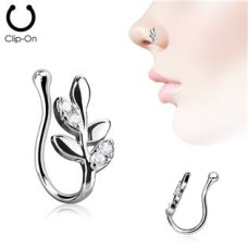 Falešný piercing do nosu větvička - klips