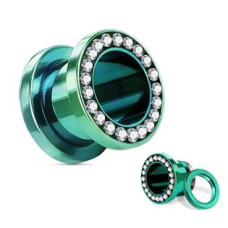 Zelený ocelový tunel s čirými kamínky